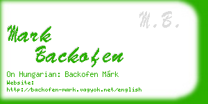 mark backofen business card